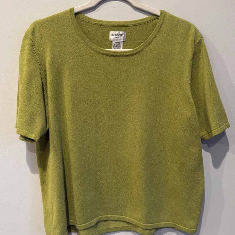 Liz Baker Green Cardigan Sweater with Matching Top - Picture 5 of 5